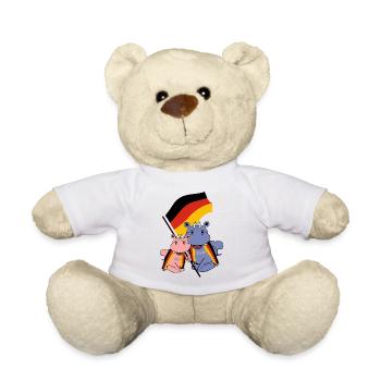 fahne fussball allemagne hippopotame bébé - Nounours - blanc - Devant