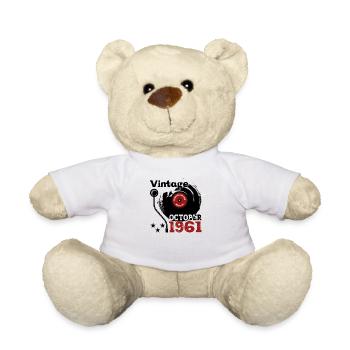 Octobre Né en 1961 61ème anniversaire Cadeau - Nounours - blanc - Devant
