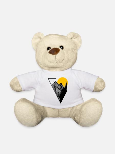Geometrische Berge in Dreieck für Bergsteiger - Teddy - Weiß