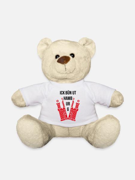 Ick Bün Ut Hamburg (Plattdeutsch / Wappen) - Teddy - Weiß