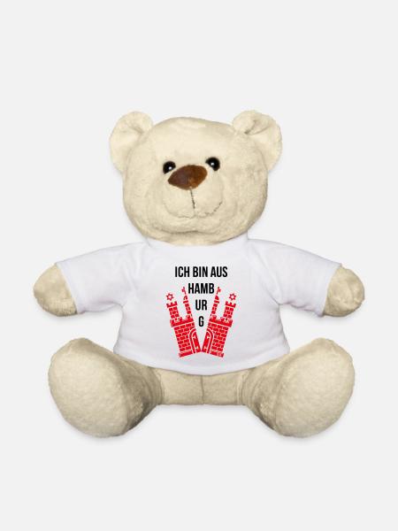 Ich Bin Aus Hamburg (Hamburger / Wappen) - Teddy - Weiß