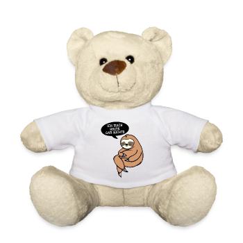 Faul Tier Statement Faultier Relax Schlafen Zoo - Teddy - Weiß - Vorne