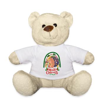Weihnachten Igel wünscht Frohe Weihnacht - Teddy - Weiß - Vorne