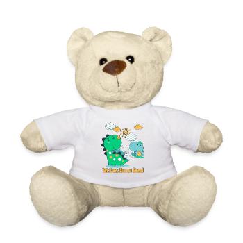 T-shirt We Love Soccer Game Dinosaur - Nounours - blanc - Devant