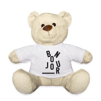 Bonjour - Teddy Bear - white - Front