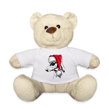 Santa KURZHAARCOLLIE Weihnachten Hunde Wilsigns - Teddy - Weiß - Vorne