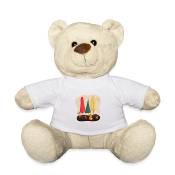 Nature Lovers - Herbst Design Reh & Fuchs im Wald - Teddy - Weiß - Vorne