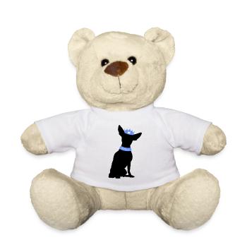 Prince Chihuahua avec couronne bleue - Nounours - blanc - Devant