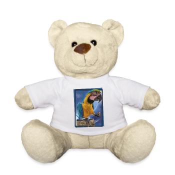 The blue and yellow macaw - Teddy Bear - white - Front