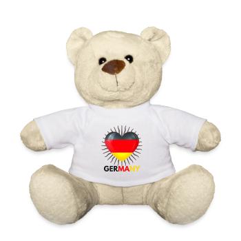 WM in Katar i Love Germany Fanartikel - Teddy - Weiß - Vorne