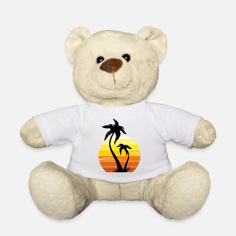 Palmen bei Sonnenuntergang - Teddy - Weiß