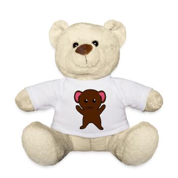 Kleine braune Maus - Teddy - Weiß - Vorne