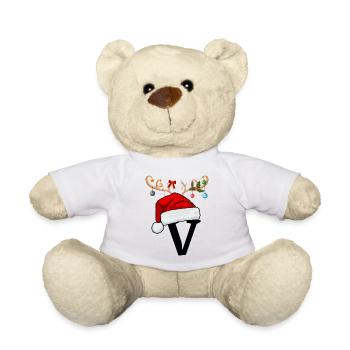 Brief V Weihnachtsmütze - Teddy - Weiß - Vorne