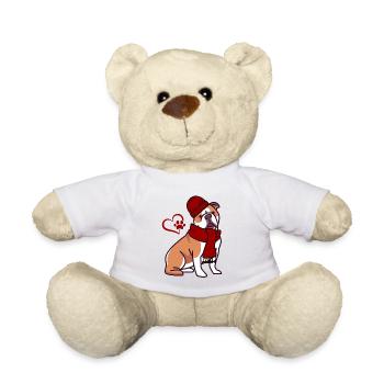 Winter Dog - English Bulldog - Teddy Bear - white - Front