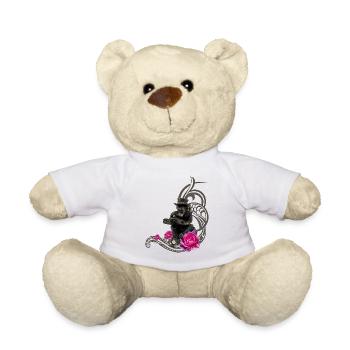Un drôle de singe steampunk lit un livre - Nounours - blanc - Devant
