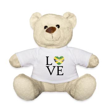 Herz mit Jamaika-Flagge: Distressed - Teddy - Weiß - Vorne
