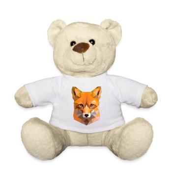 Abstract Polygon Fox - Teddy Bear - white - Front