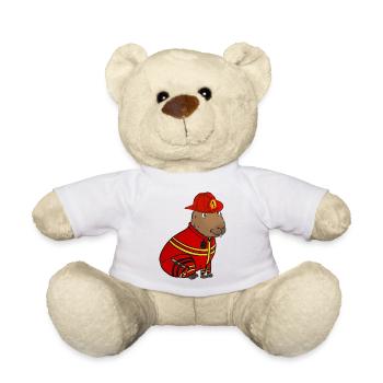 Capybara Firefighter - Teddy Bear - white - Front