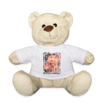 Red Japanese Lanterns Night Street Lights Lamps - Teddy Bear - white - Front