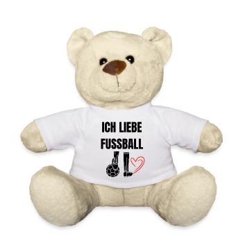 Ich liebe Fußball - Teddy - Weiß - Vorne