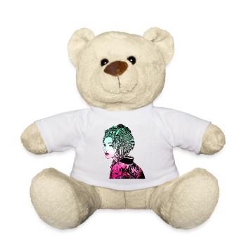 Geisha japonaise Guerrier Samouraï 106 - Nounours - blanc - Devant