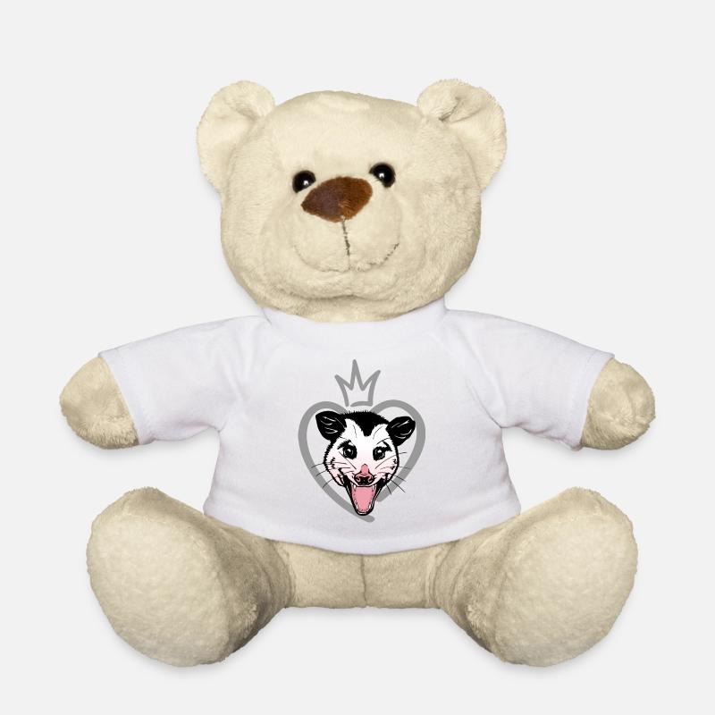 Opossum und Herz - Teddy - Weiß