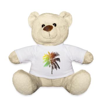 Tropical Beach Paradise Palm Rainbow 1 - Nounours - blanc - Devant