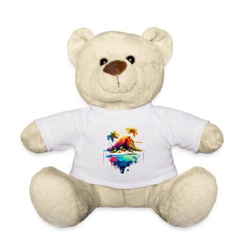 Beautiful Island Illustration | South Sea Island - Teddy Bear - white - Front