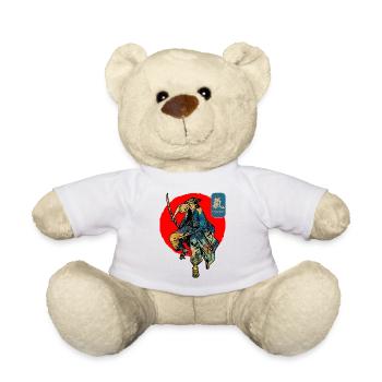Samurai Krieger Schwert Japanische Kunst Stärke Kanji - Teddy - Weiß - Vorne