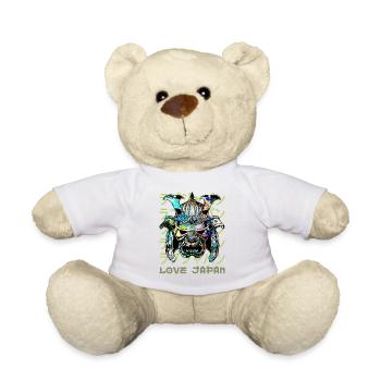 Guerrier Samouraï Japonais Kanji Symbole Kanji Amour - Nounours - blanc - Devant
