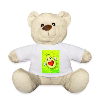 Cute avocado with heart - Teddy Bear - white - Front