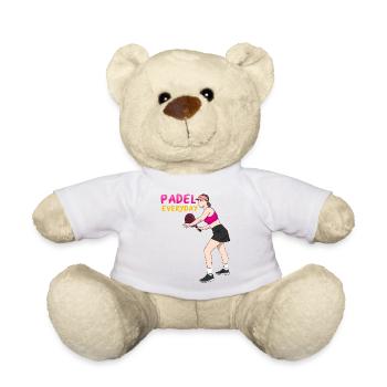 Padel Paddle Racket Tennis Sport I Gift - Teddy Bear - white - Front