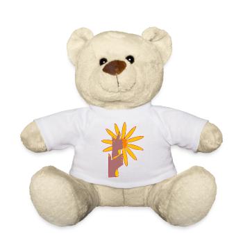 Les mains fleuries - Nounours - blanc - Devant