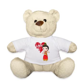 Laos Laos Laotian Fille Robe Lao I Cadeau - Nounours - blanc - Devant