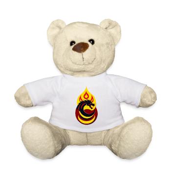 Dragon dans un cercle de flammes - Nounours - blanc - Devant