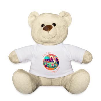 Joyeuses Pâques | Joyeuses Pâques | Illustration - Nounours - blanc - Devant