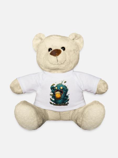 Gieriges Bier Monster - Teddy - Weiß
