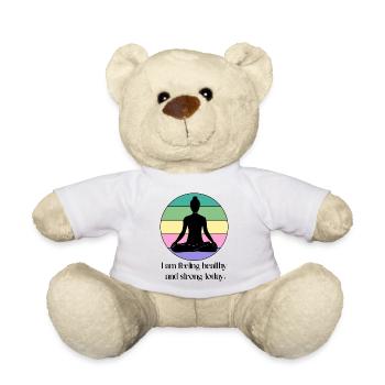 Yoga Lotus - Positive Morning Affirmation - Teddy Bear - white - Front