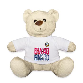 NEIN ZUM KRIEG NEIN ZUR NATO | WELTMARSCH FÜR DEN FRIEDEN 2023 - Teddy - Weiß - Vorne