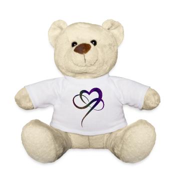 Infinite Love Heart Colorful Lines Infinity Heart - Teddy Bear - white - Front