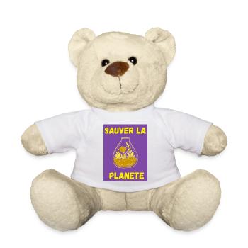 JOUR DE LA TERRE,ECOLOGIE,PLANETE,ENVIRONNEMENT - Nounours - blanc - Devant