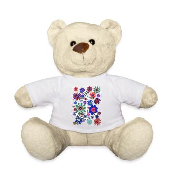 Anchor Hope Flower Power Peace Flowers - Teddy Bear - white - Front