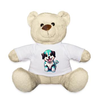 Mignonnerie sous forme de chien. Vigoureux et vibrant - Nounours - blanc - Devant