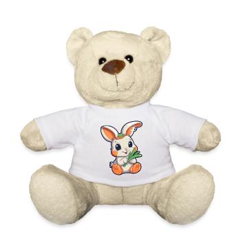 Niedlicher weißer Hase mit Karotte - Teddy - Weiß - Vorne