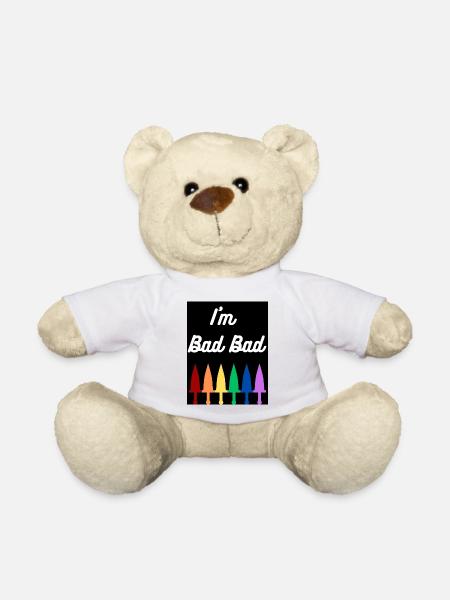 I'm Bad Bad (design) - Teddy Bear - white