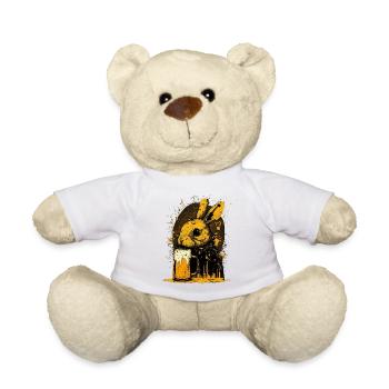 Gefährlich süß, das Bier liebende Kaninchen - Teddy - Weiß - Vorne