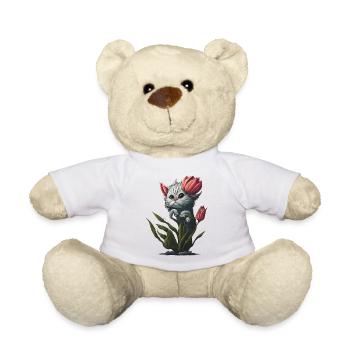 Chat extraterrestre fleur - Nounours - blanc - Devant