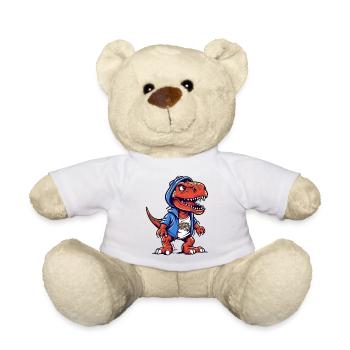 Dino in Hoodie mit Coolem Blick - Teddy - Weiß - Vorne