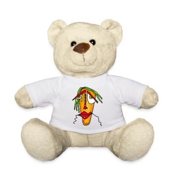 Comic Gesicht Art Portrait - Teddy - Weiß - Vorne
