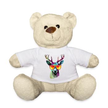 Jack le cerf à lunettes - Nounours - blanc - Devant